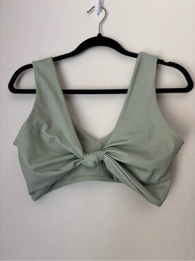 Wave Babe Swimwear Havana Top Size XL Green Front Knot Beach Summer Vacation